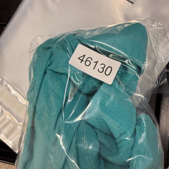 Sag Harbor Shirt Women 1X Plus Blue Striped Button Up Collared Short Sleeve - Picture 8 of 8